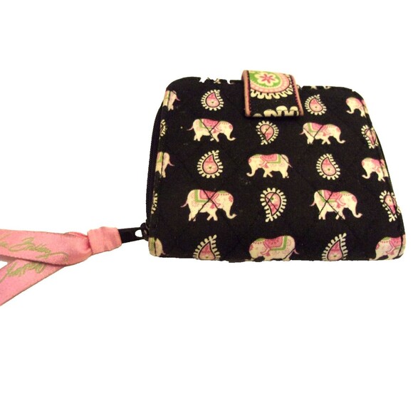 Vera Bradley Pink Elephants Mini Zip Wallet Retired - Picture 1 of 5